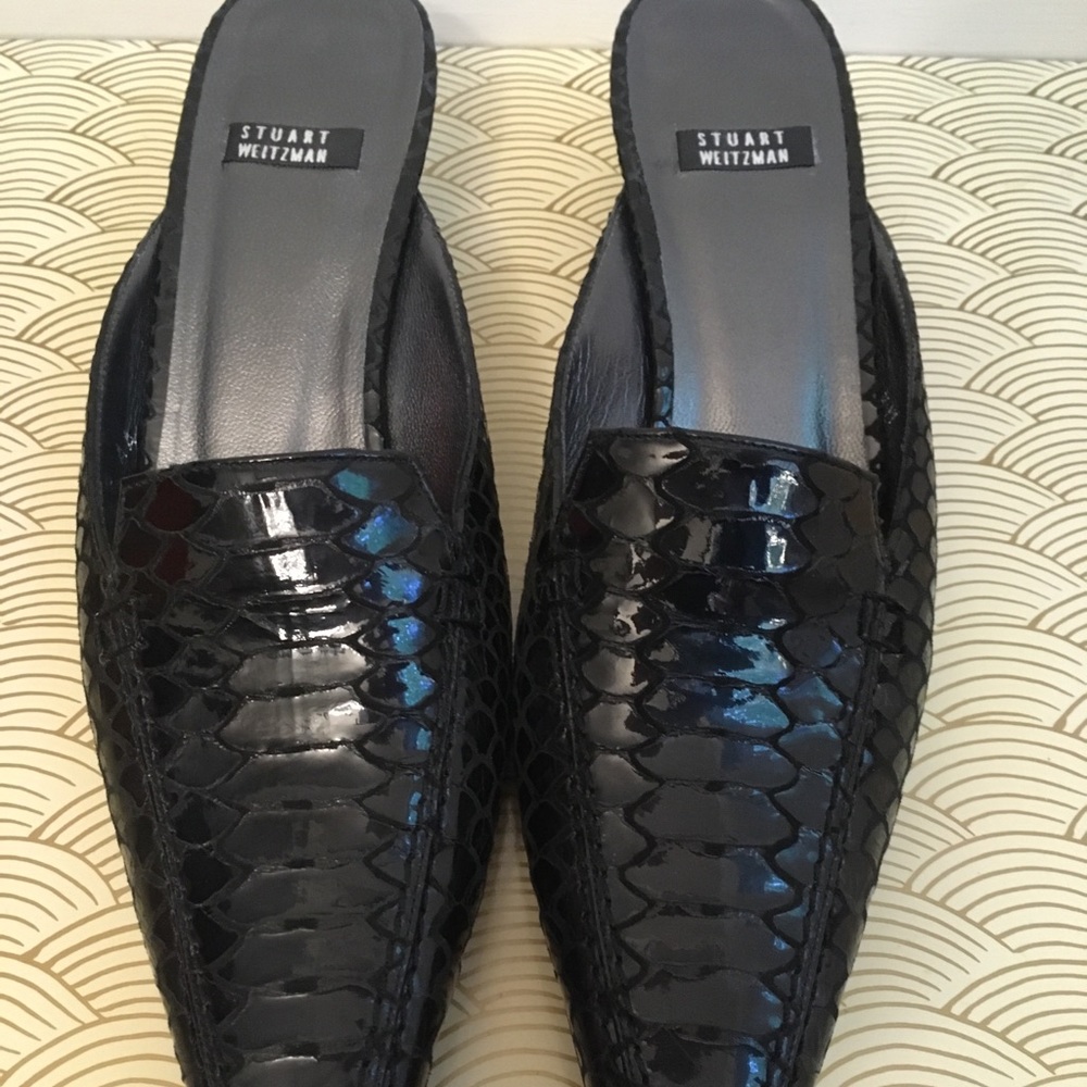 Stuart Weitzman Black Mules. NWOT.  Size 7 1/2 Narrow.